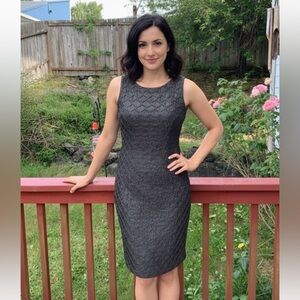 Designer Carol Peretz Black Gold Sheath Dress